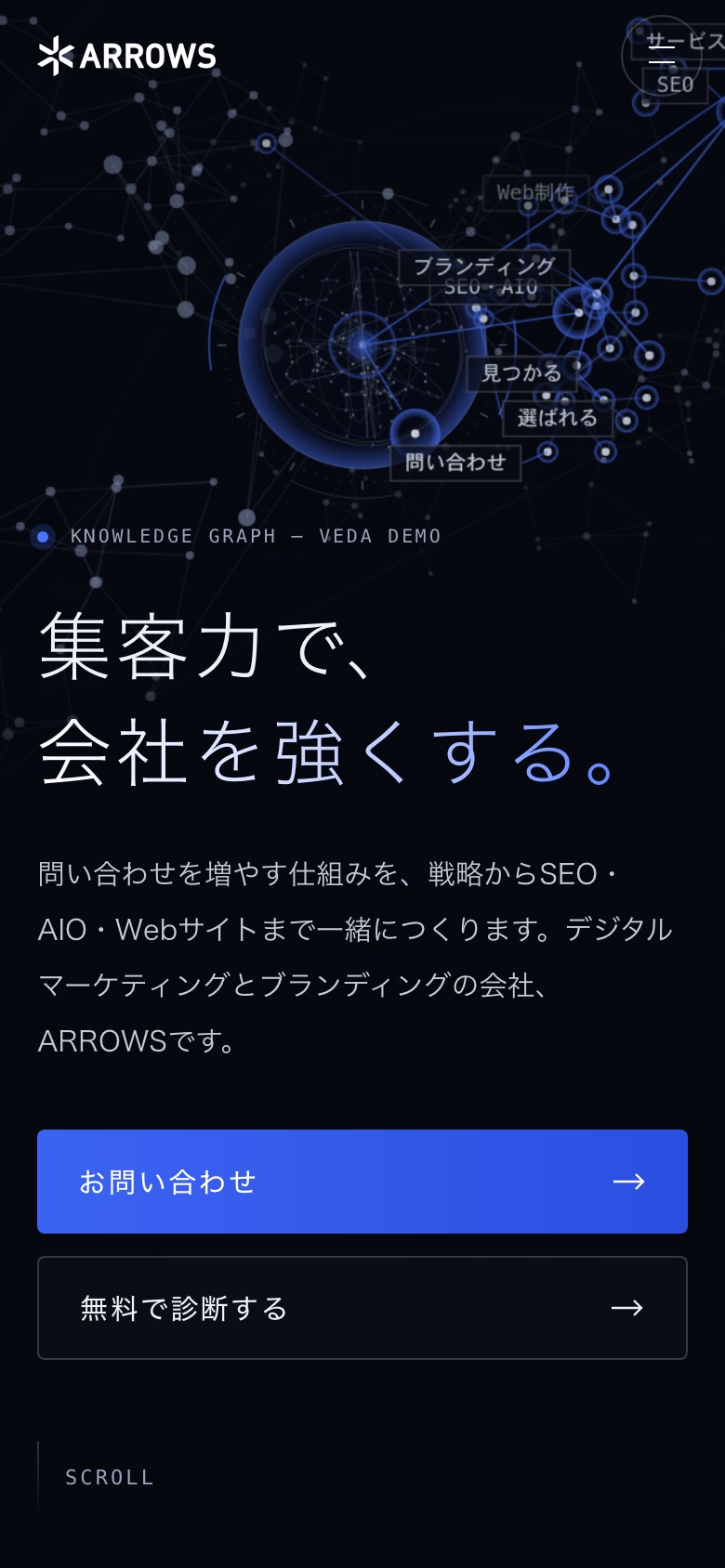 TOPのスマートフォンの幅の画面